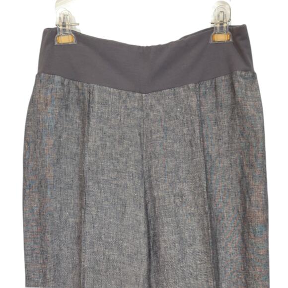 Coldwater Creek Gauzy Linen Pants 12 Mocha Pull-On Minimalist Lagenlook Capsule - Picture 2 of 9